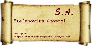 Stefanovits Apostol névjegykártya